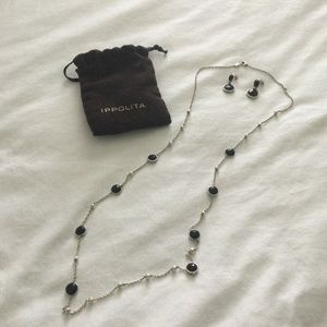 Ippolita Hematite sterling Silver Necklace & earrings